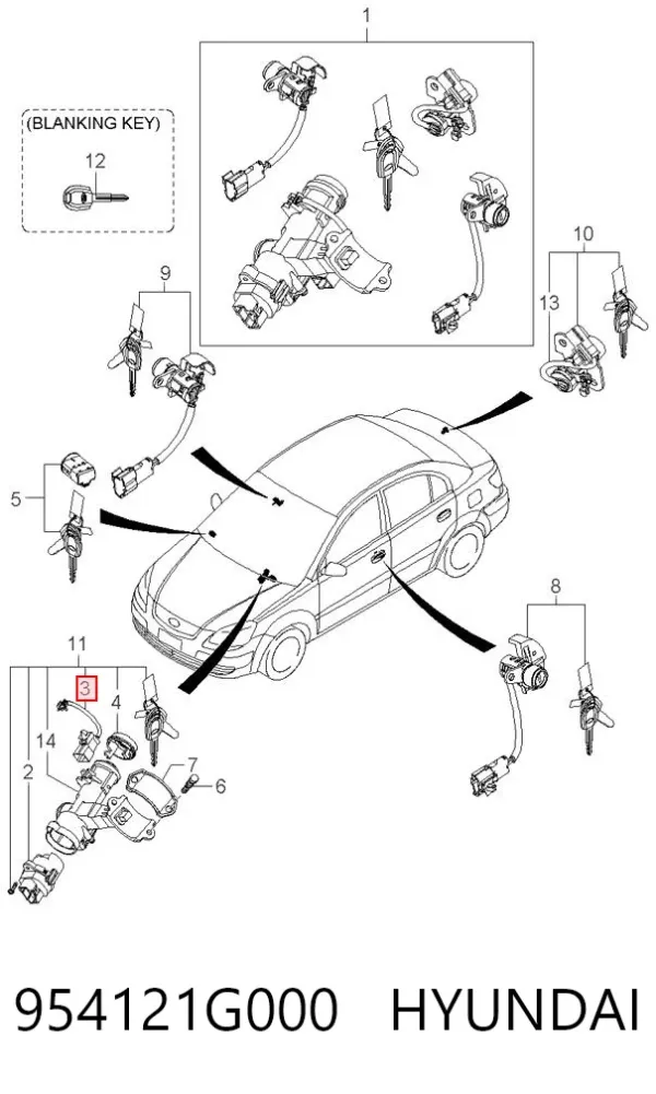  954121G000 Hyundai/Kia