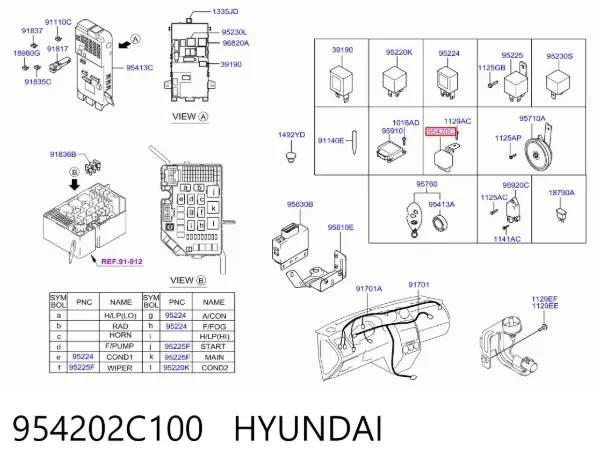  954202C100 Hyundai/Kia