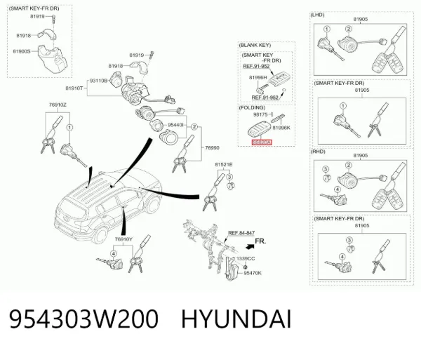  954303W200 Hyundai/Kia