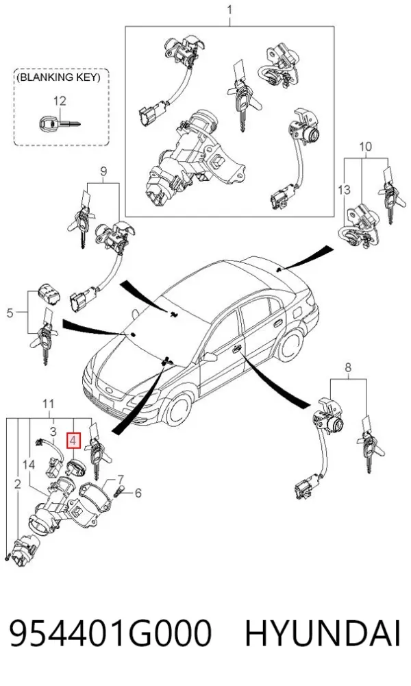 Кольцо иммобилайзера 954401G000 Hyundai/Kia