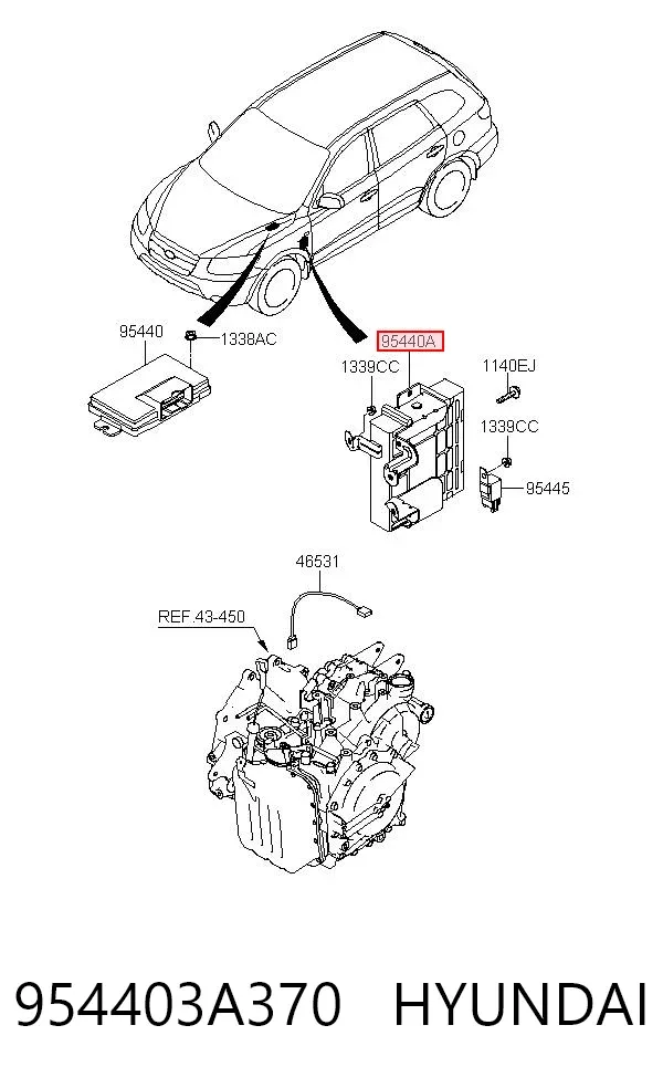 Блок управления акпп 954403A370 Hyundai/Kia