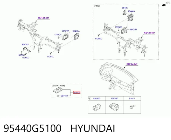Ключ замка зажигания 95440G5100 Hyundai/Kia