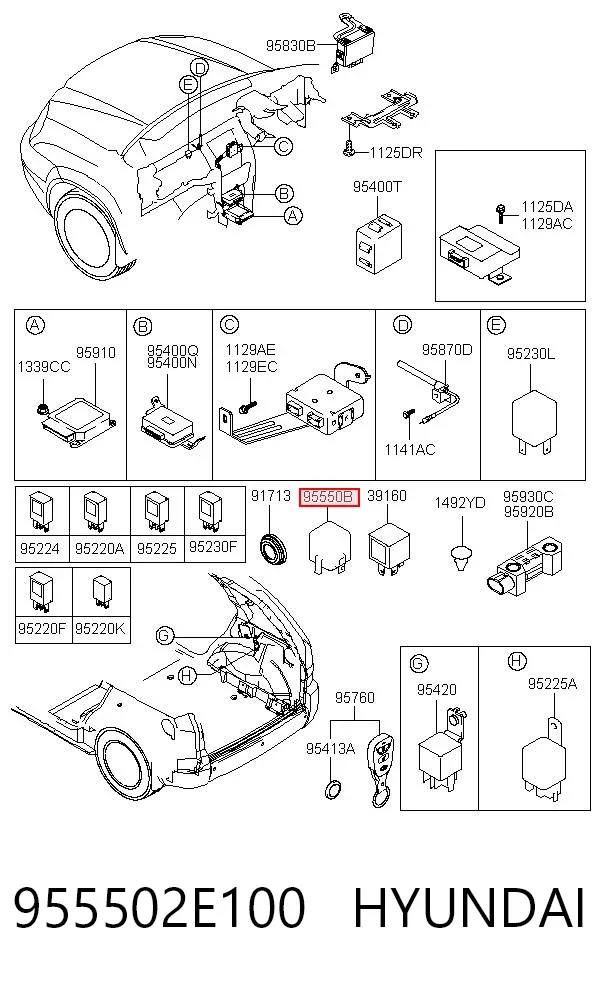 Реле поворотов 955502E100 Hyundai/Kia