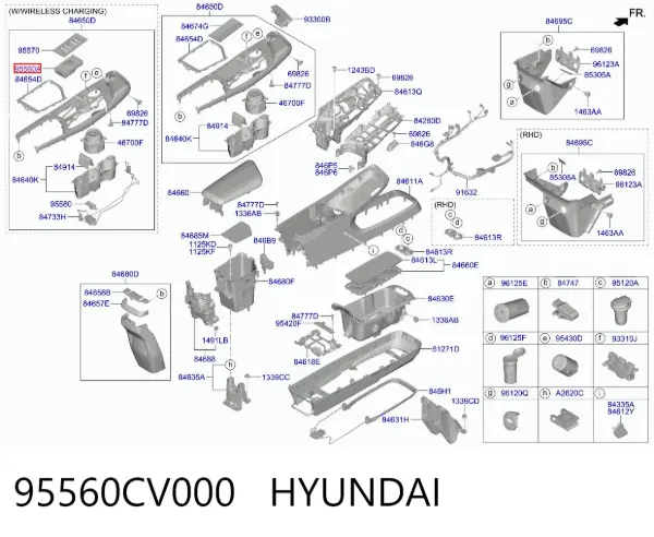 Станция для беспроводной зарядки 95560CV000 Hyundai/Kia