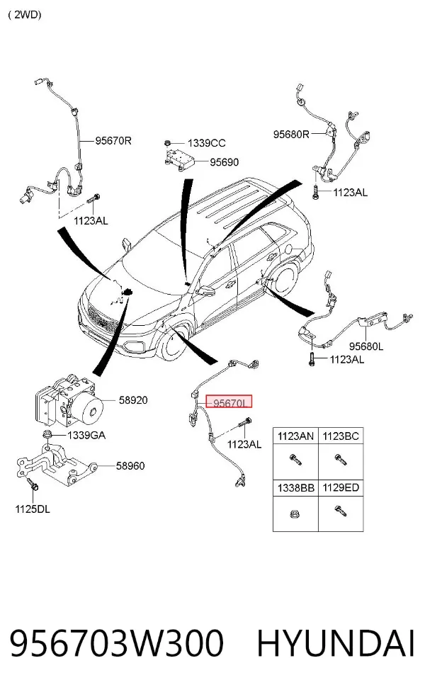 Датчик АБС (ABS) передний левый 956703W300 Hyundai/Kia