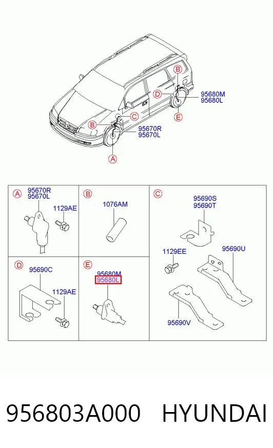 Датчик АБС задний левый 956803A000 Hyundai/Kia