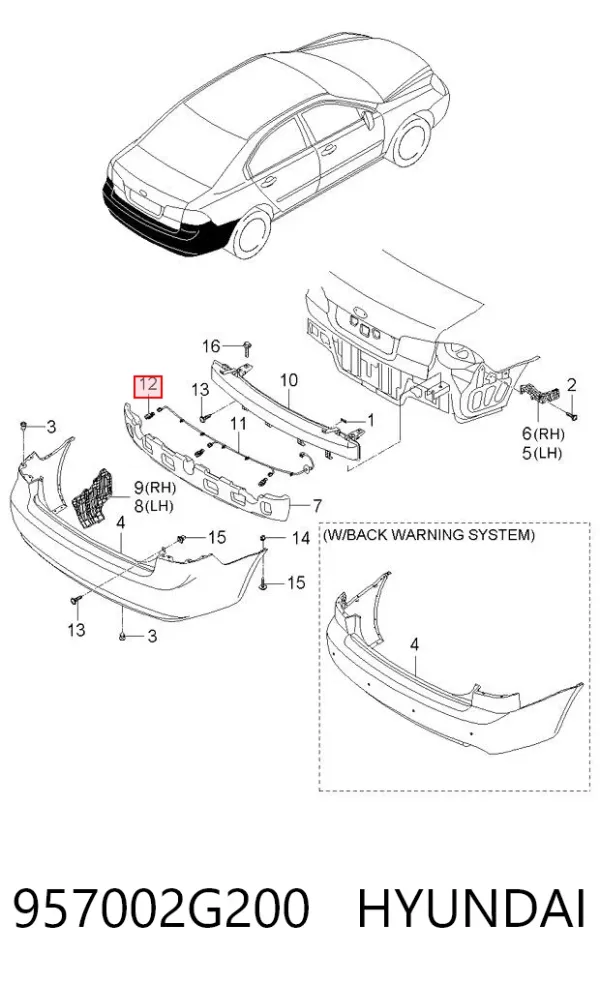Парктроники задние 957002G200 Hyundai/Kia