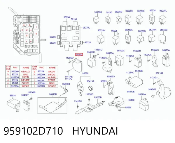  959102D710 Hyundai/Kia
