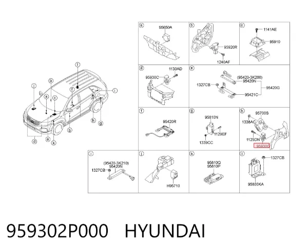 Датчик удара 959302P000 Hyundai/Kia