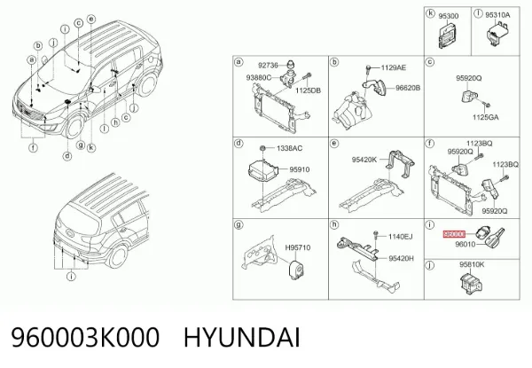 Датчик дождя 960003K000 Hyundai/Kia