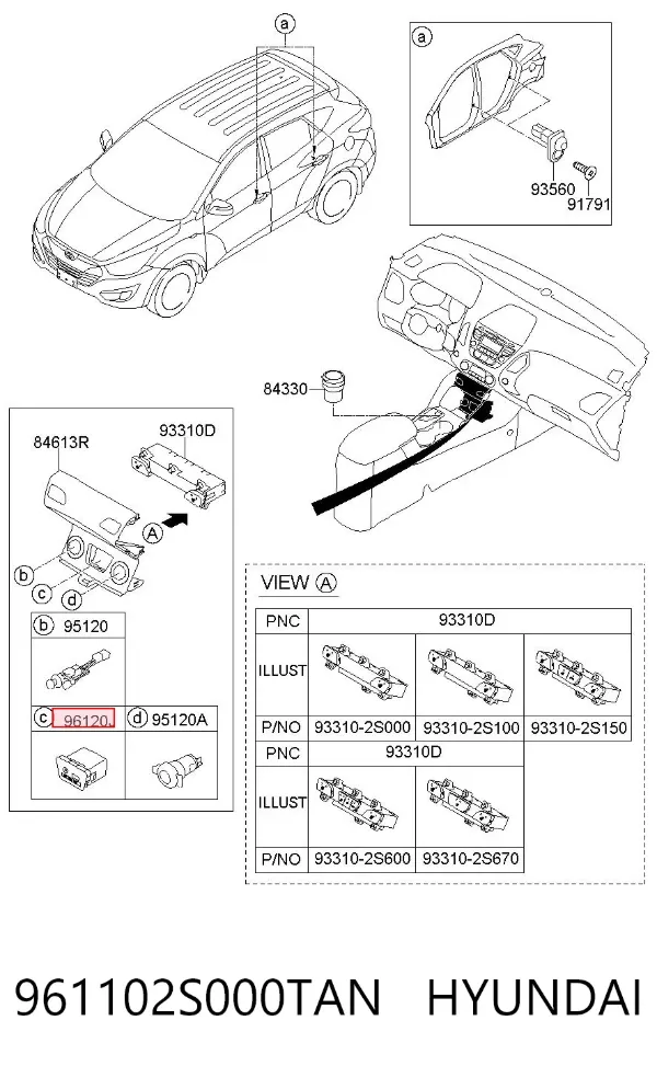  961102S000TAN Hyundai/Kia