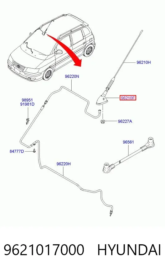 Антенна 9621017000 Hyundai/Kia