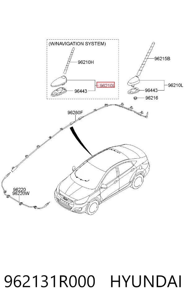 Антенна 962131R000 Hyundai/Kia