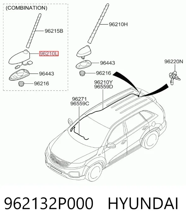 Антенна 962132P000 Hyundai/Kia