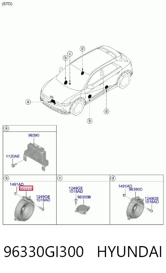Динамик передней двери 96330GI300 Hyundai/Kia