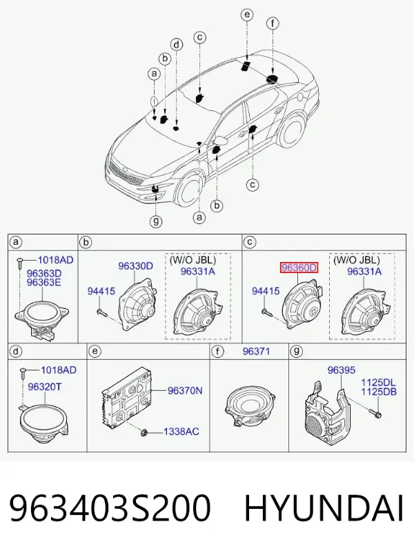 Динамик задней двери 963403S200 Hyundai/Kia