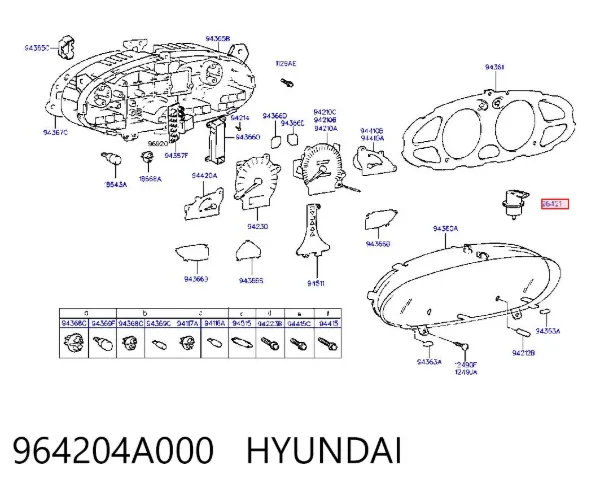 Датчик скорости 964204A000 Hyundai/Kia