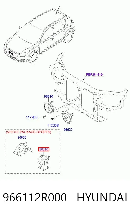 Звуковой сигнал 966112R000 Hyundai/Kia