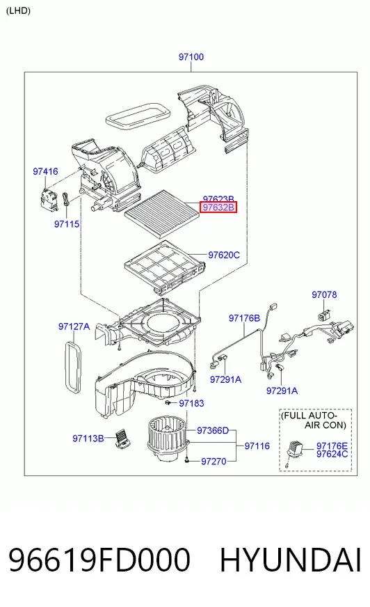 Фильтр салона 96619FD000 Hyundai/Kia