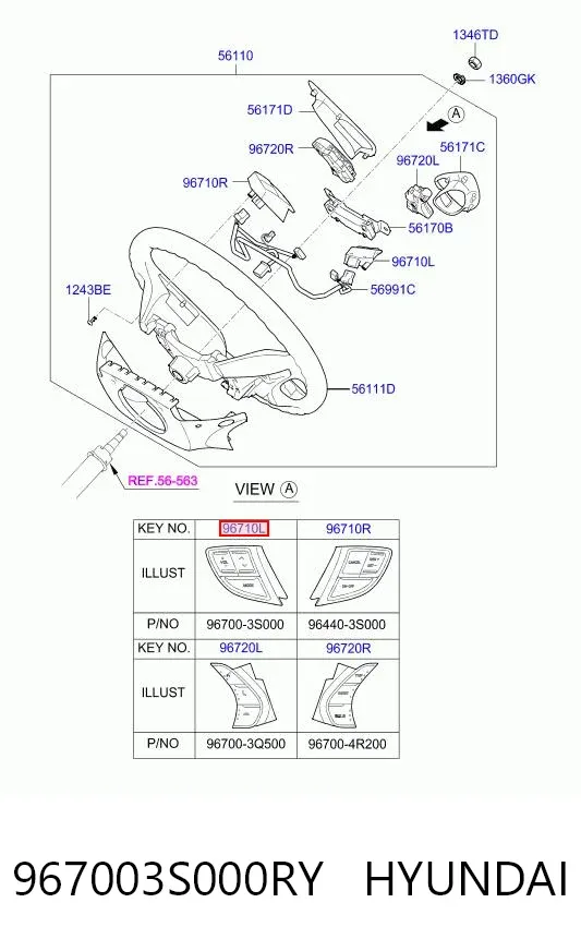  967003S000RY Hyundai/Kia