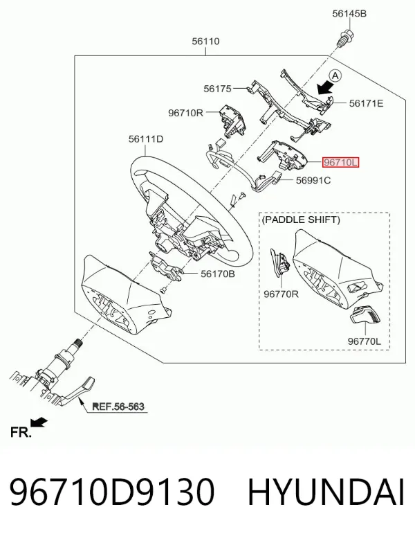 Блок кнопочных переключателей рулевого колеса 96710D9130 Hyundai/Kia