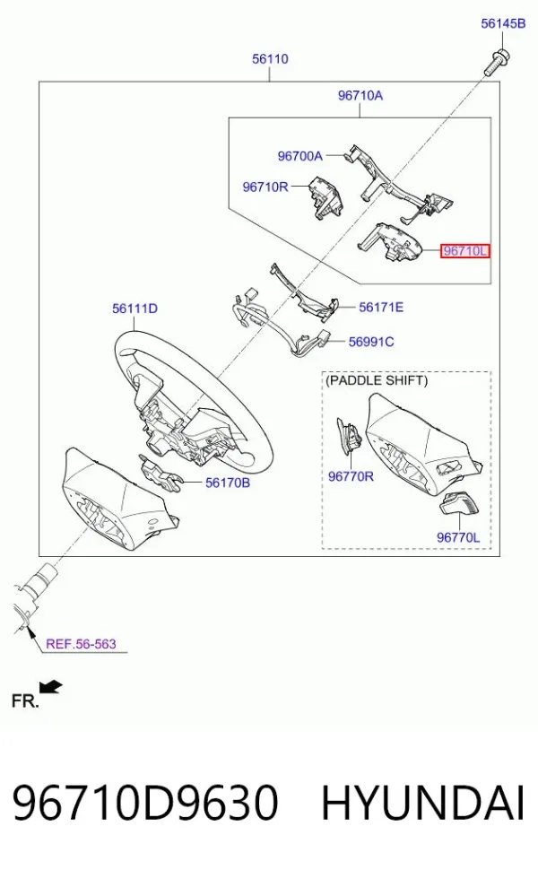 Блок кнопочных переключателей рулевого колеса 96710D9630 Hyundai/Kia