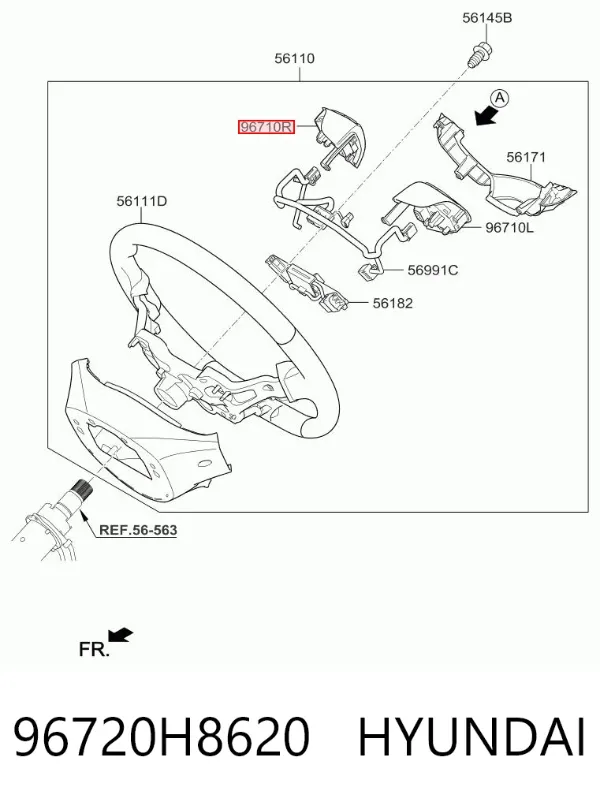 Блок кнопочных переключателей рулевого колеса 96720H8620 Hyundai/Kia