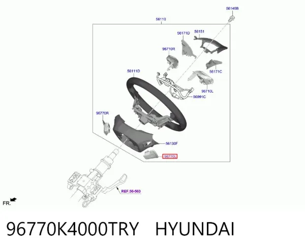 Механизм переключения передач, подрулевой 96770K4000TRY Hyundai/Kia
