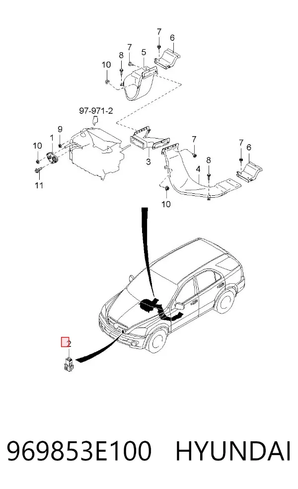 Датчик температуры наружного воздуха 969853E100 Hyundai/Kia