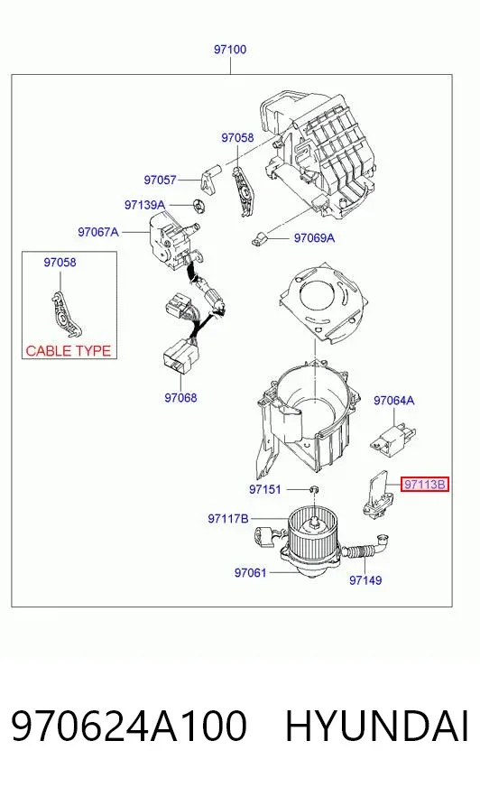 Резистор печки 970624A100 Hyundai/Kia