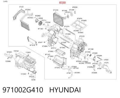 Корпус печки в сборе HYUNDAI 971002G410