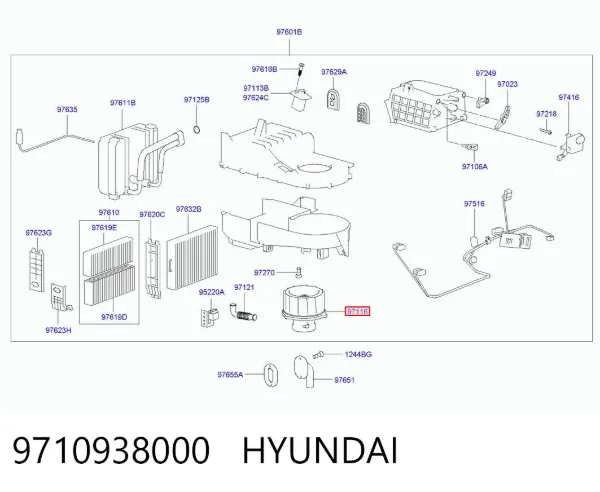 Вентилятор печки 9710938000 Hyundai/Kia
