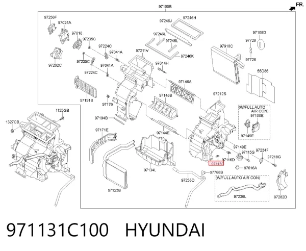 Вентилятор печки 971131C100 Hyundai/Kia