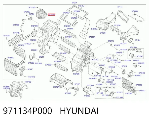 Вентилятор печки 971134P000 Hyundai/Kia