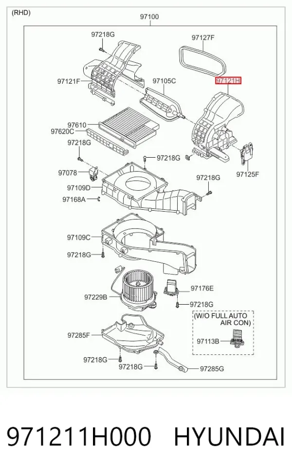 Вентилятор печки 971211H000 Hyundai/Kia