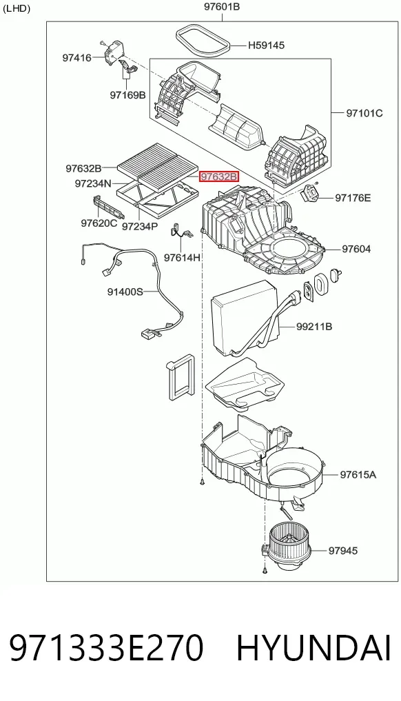 Фильтр салона 971333E270 Hyundai/Kia