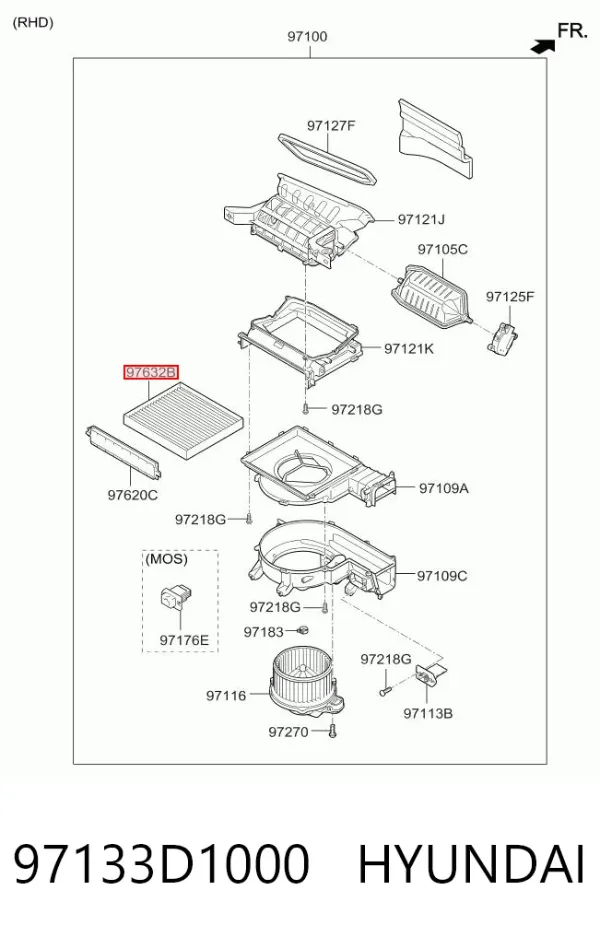 Фильтр салона 97133D1000 Hyundai/Kia