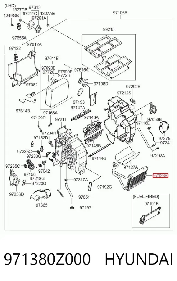 Радиатор печки 971380Z000 Hyundai/Kia