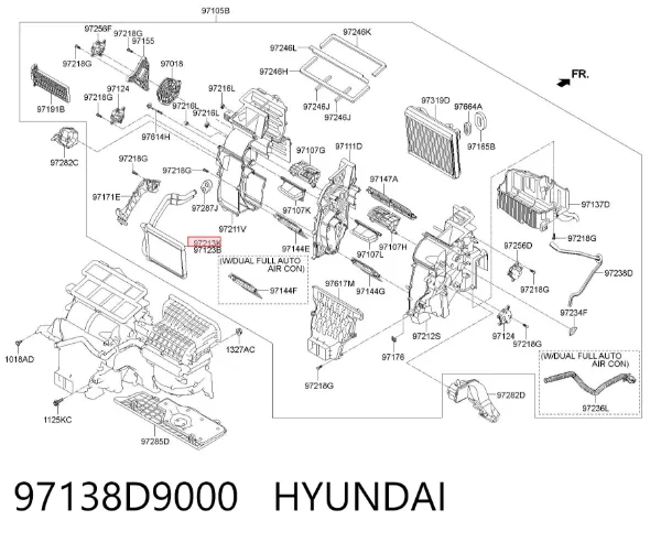 Радиатор печки 97138D9000 Hyundai/Kia