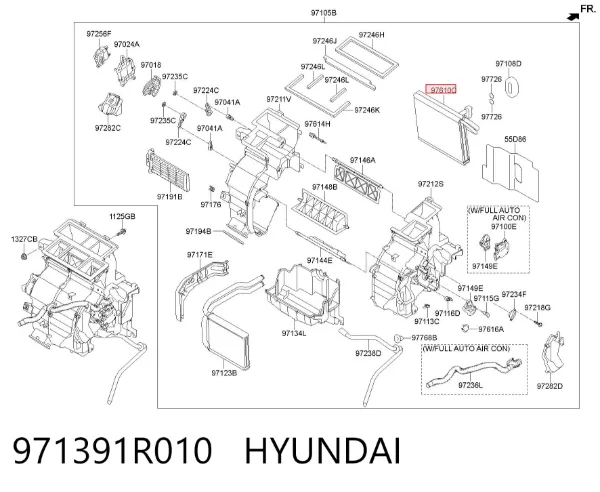 Испаритель кондиционера 971391R010 Hyundai/Kia