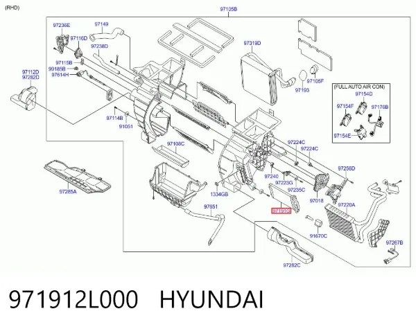 Радиатор печки 971912L000 Hyundai/Kia
