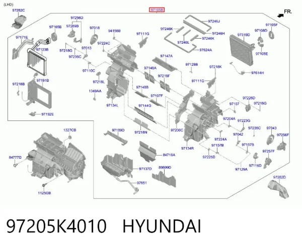 Корпус печки в сборе 97205K4010 Hyundai/Kia