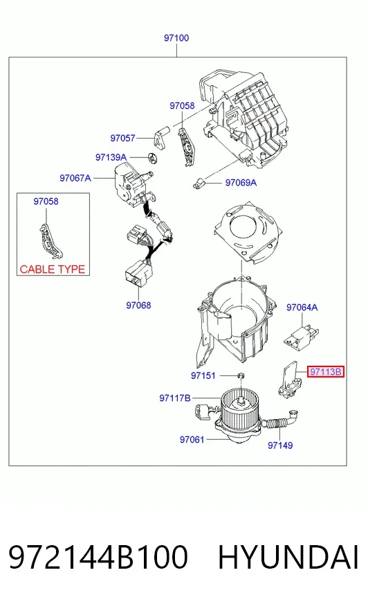 Резистор печки 972144B100 Hyundai/Kia