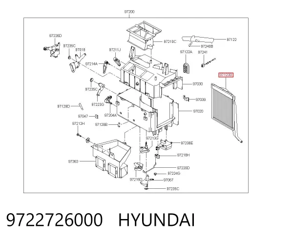 Радиатор печки 9722726000 Hyundai/Kia