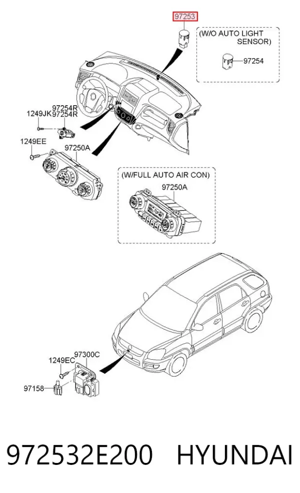 Датчик освещения салона 972532E200 Hyundai/Kia