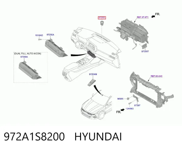 Датчик освещения салона 972A1S8200 Hyundai/Kia