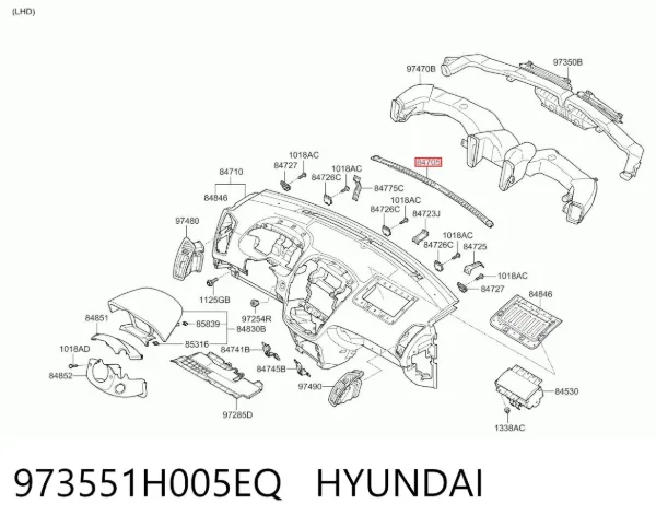Накладка декоративная центральной консоли 973551H005EQ Hyundai/Kia