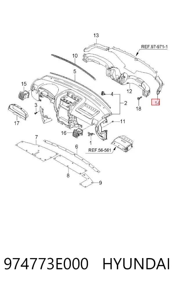  974773E000 Hyundai/Kia
