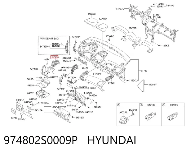  974802S0009P Hyundai/Kia