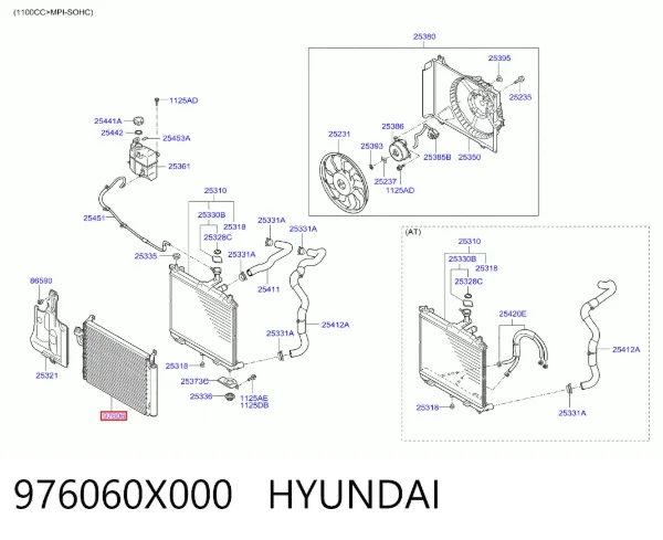 Радиатор кондиционера 976060X000 Hyundai/Kia